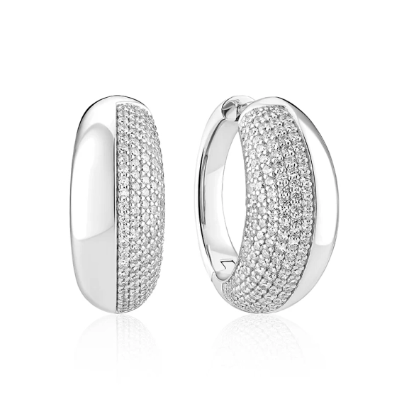 Fasano Grande Örhängen i silver med gnistrande Cubic Zirconia-stenar från Sif Jakobs