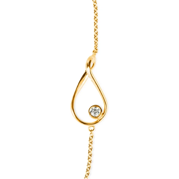 Eternal Flow armband i 18K guld med öppen droppform och 0