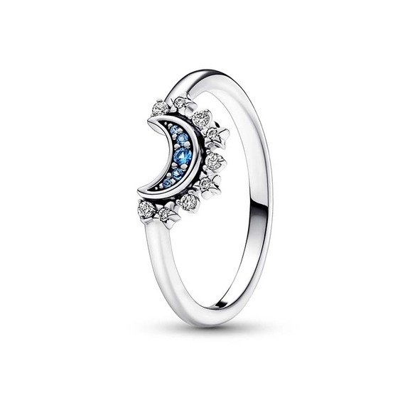 Himmlisch Funkelnder Blauer Mondring - PANDORA - Nordic Spectra