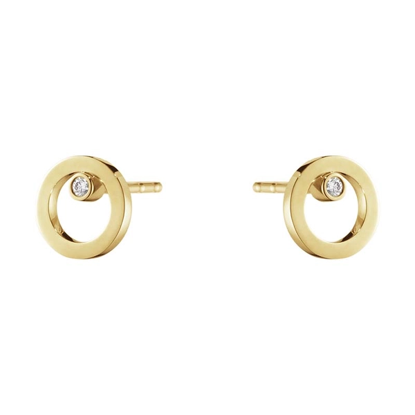 Halo Örhängen Guld med 0.03 ct Diamanter - Georg Jensen örhängen - Snabb frakt & paketinslagning - Nordicspectra.se
