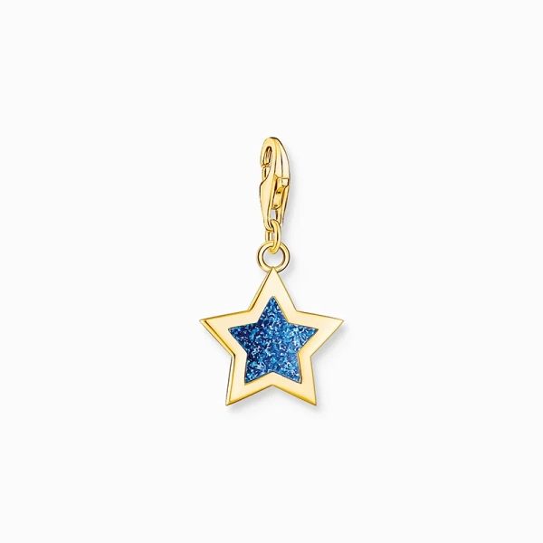 Mörkblå Glittrande Stjärna Berlock Guld - Thomas Sabo - Snabb leverans & paketinslagning - Nordic Spectra