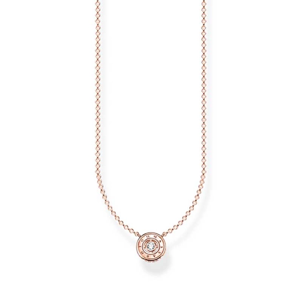 Kette Kreis mit weißem Stein verroségoldet von Thomas Sabo, Schneller Versand - Nordicspectra.de