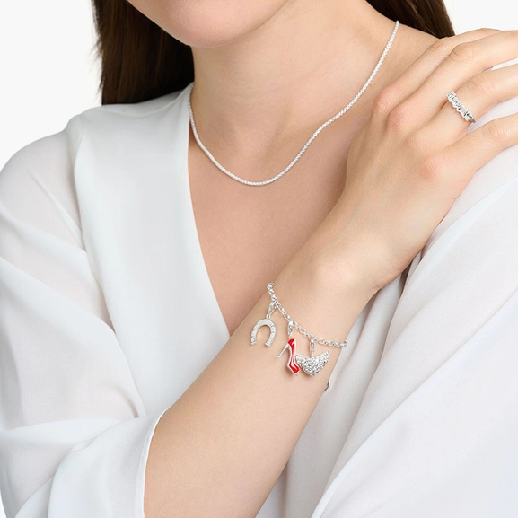 Charm Pendant Winged Heart White Stones Silver - Thomas Sabo - Suuri valikoima & ilmainen lahjapaketointi - Nordicspectra.fi