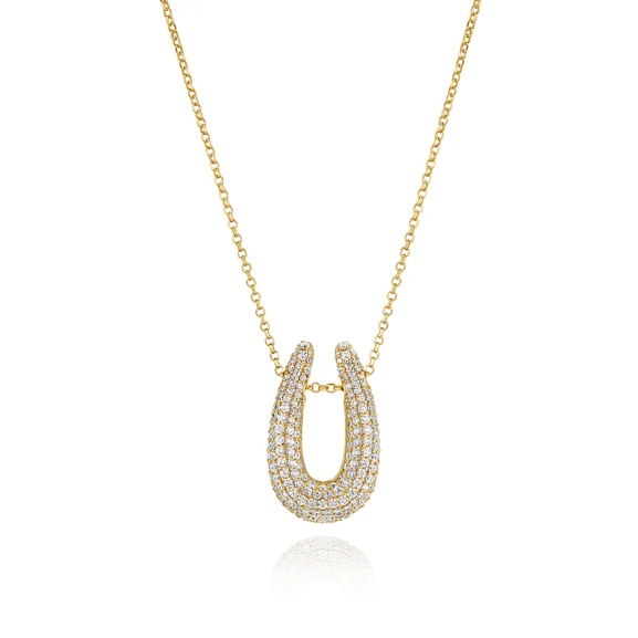 Goccia Halsband Guld från Sif Jakobs i 18K guldpläterat silver med gnistrande cubic zirconia
