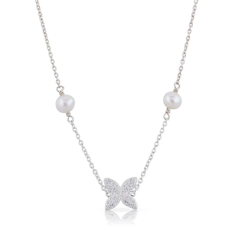 Carolina Gynning - Sparkling Ellipse Multi Pearl Halsband