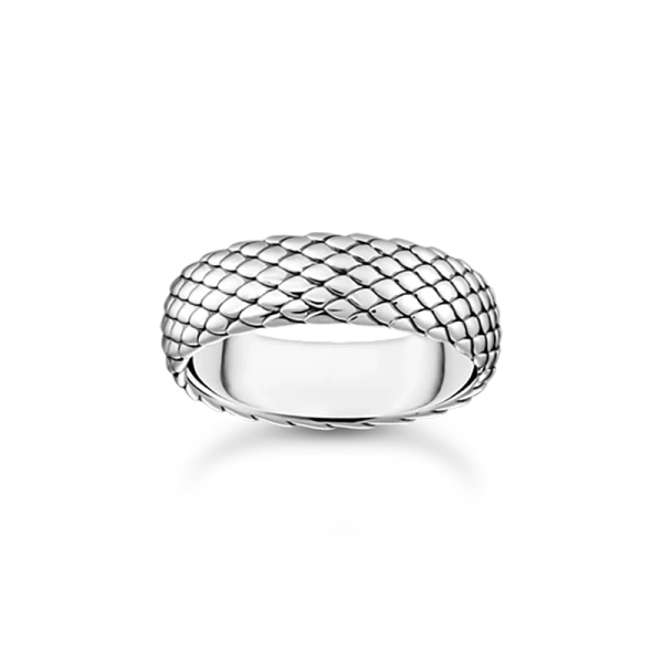 Snake Ring i mörkpatinerat återvunnet silver med ormmönster