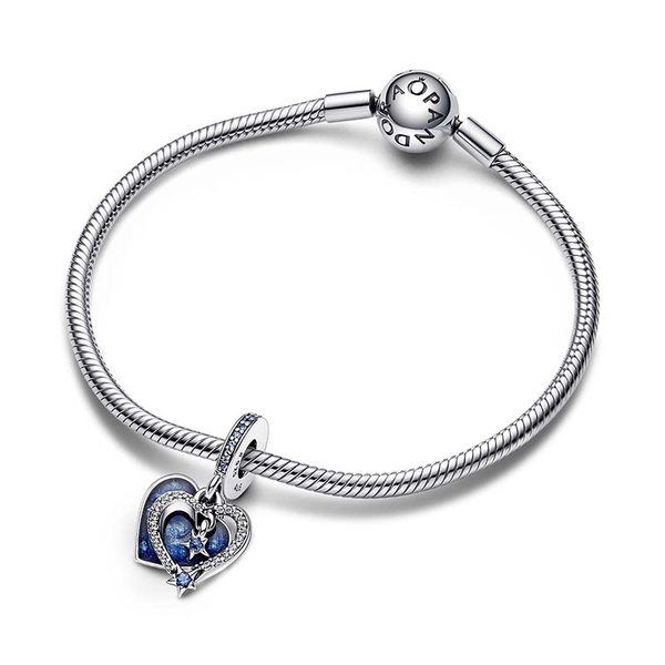 Celestial Shooting Star Heart Double Dangle Charm - PANDORA - Snabb frakt & paketinslagning - Nordicspectra.se