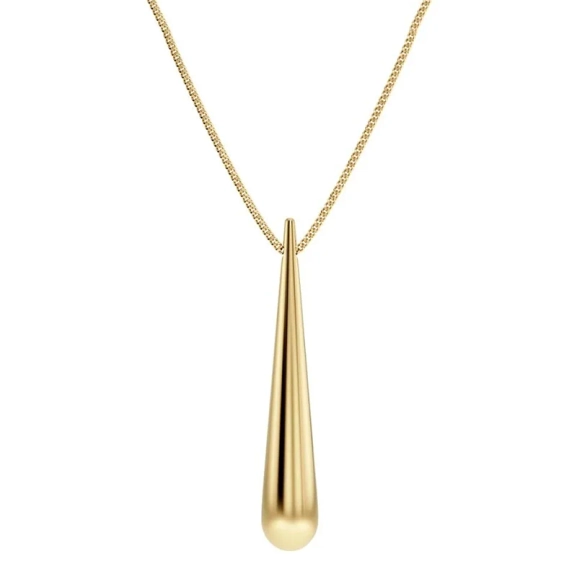 Halsband i 14K guldpläterat stål med droppformad design och justerbar längd