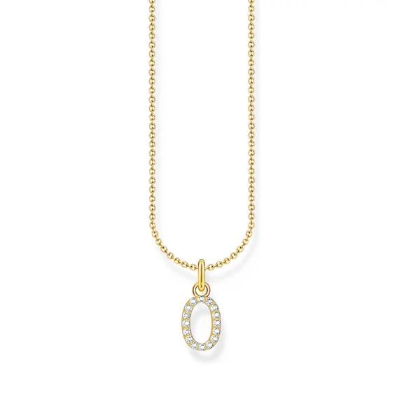 Glittrande Bokstavshalsband O Guld - Thomas Sabo - Snabb leverans & paketinslagning - Nordic Spectra