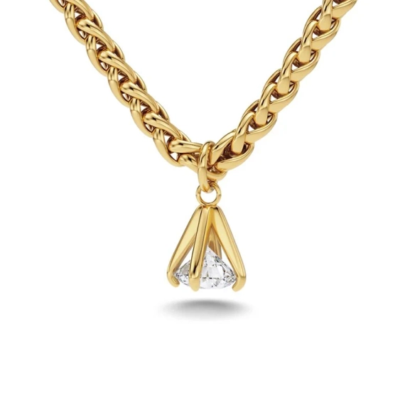 Halsband i 14K guldpläterat stål med justerbar längd