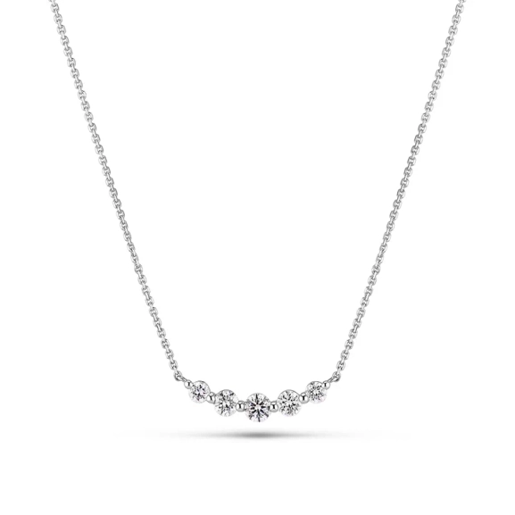 Tiara Piccolo Necklace i 14K vitguld med fem gnistrande syntetiska diamanter
