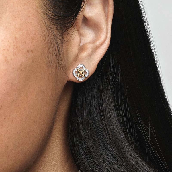 Zweifarbige Blumen Ohrstecker von PANDORA, Schneller Versand - Nordicspectra.de