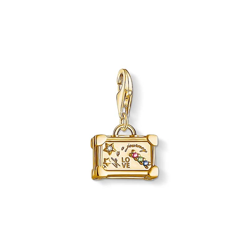 Resväska Berlock Vintage Guld