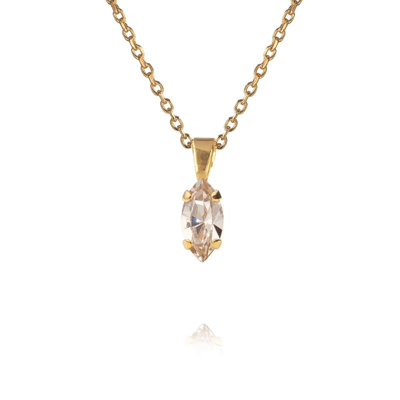 Caroline Svedbom – Petite Navette Necklace Gold Light Silk