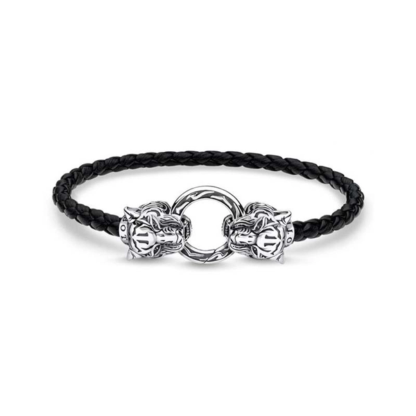 Schwarzes Lederarmband Tiger von Thomas Sabo, Schneller Versand - Nordicspectra.de
