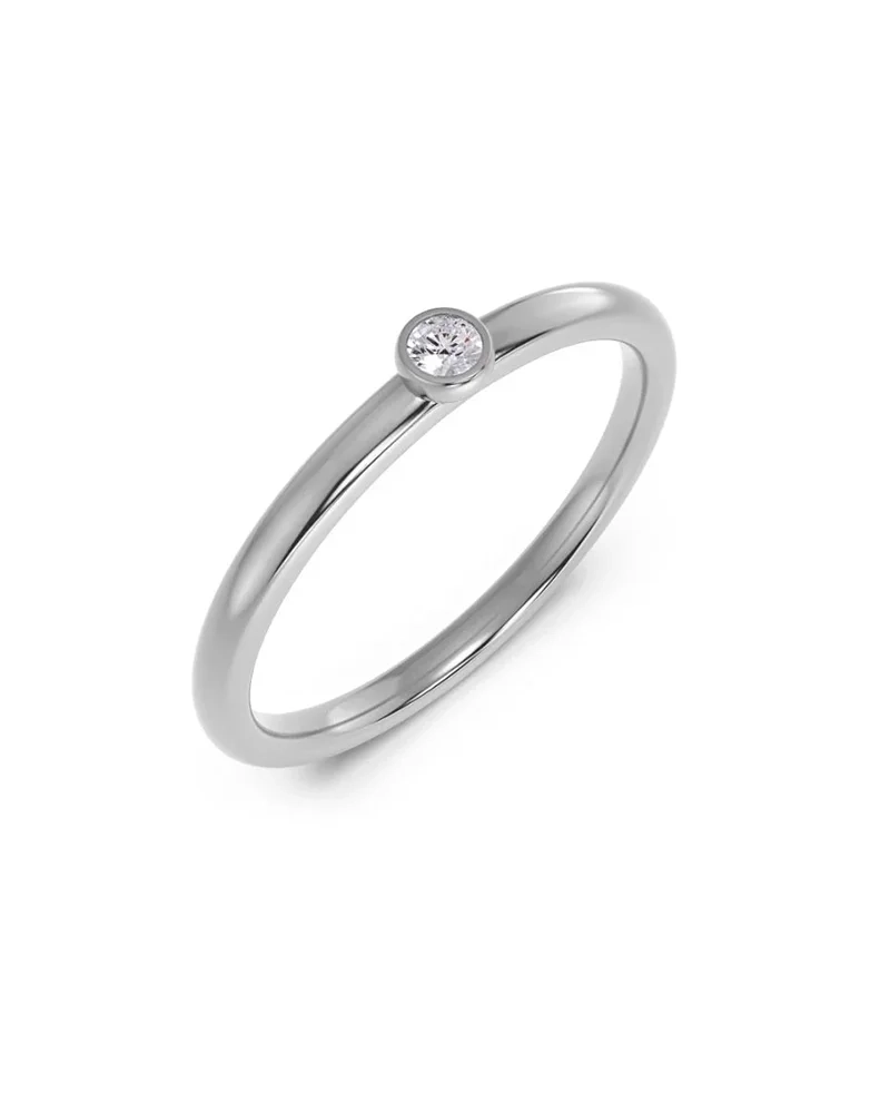 Edblad Petite Ring i polerat stål med en gnistrande cubic zirconia-sten