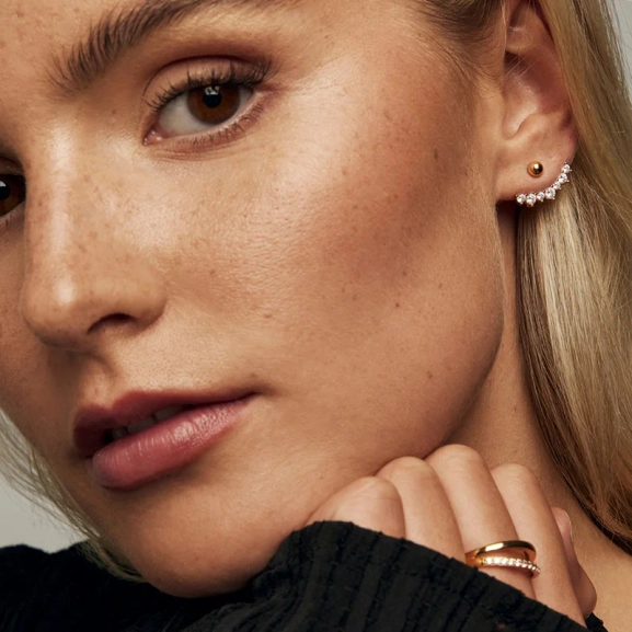 Favorite Sparkling Combo Guld örhängen i 18K guldpläterad mässing med cubic zirconia
