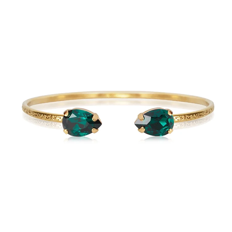 Caroline Svedbom - Petite Drop Bracelet Gold Emerald