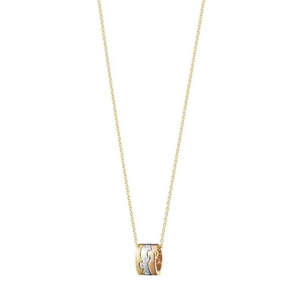 Fusion Kette Gelb, Weißes Und Roségold Mit Diamant 0.05 ct  von Georg Jensen, Schneller Versand - Nordicspectra.de