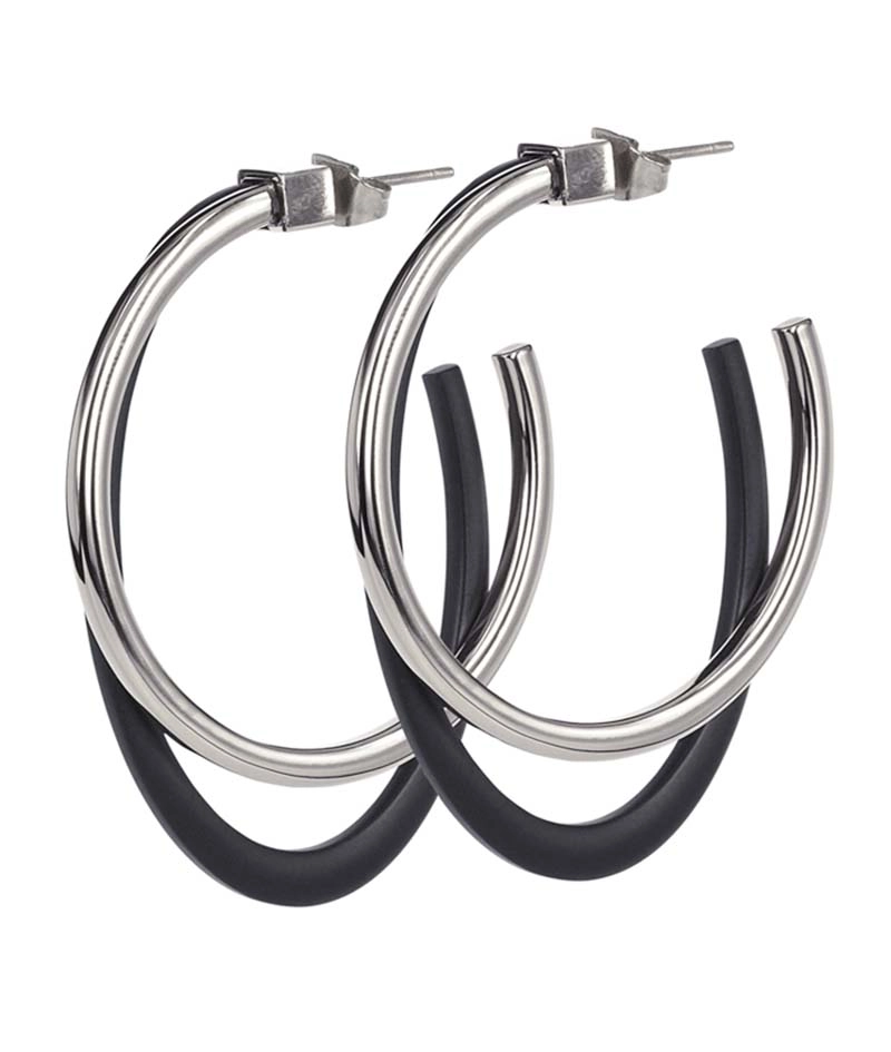 Astrid & Agnes - BONITA Örhängen Svart/Stål