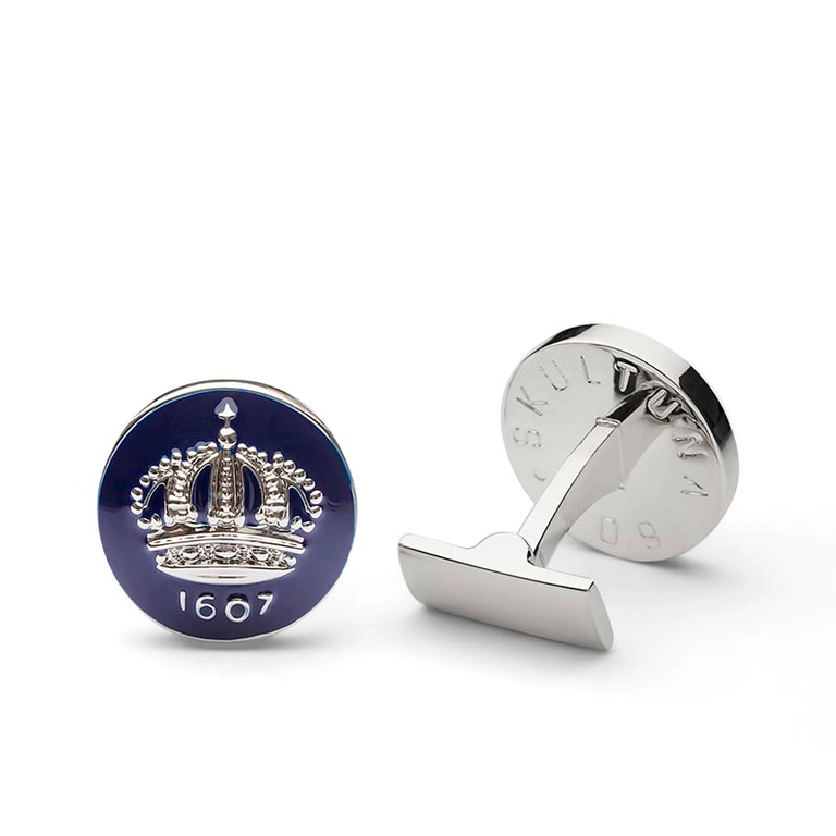 Cuff Links Crown Royal Blue Silver Plated - Skultuna - Snabb frakt & paketinslagning - Nordicspectra.se
