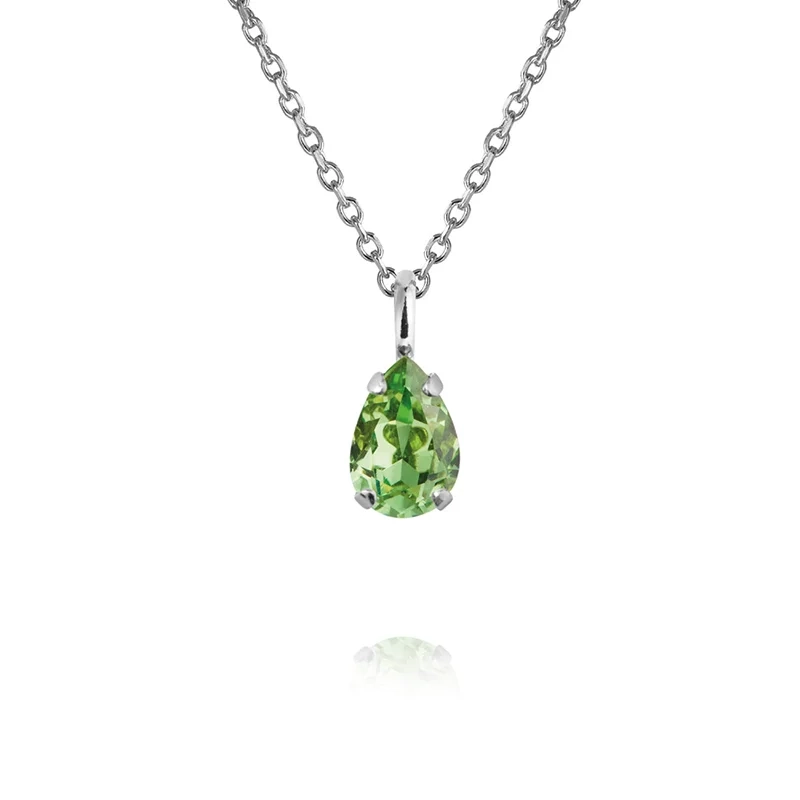 Caroline Svedbom - Amelia Necklace Rhodium Recreated Peridot