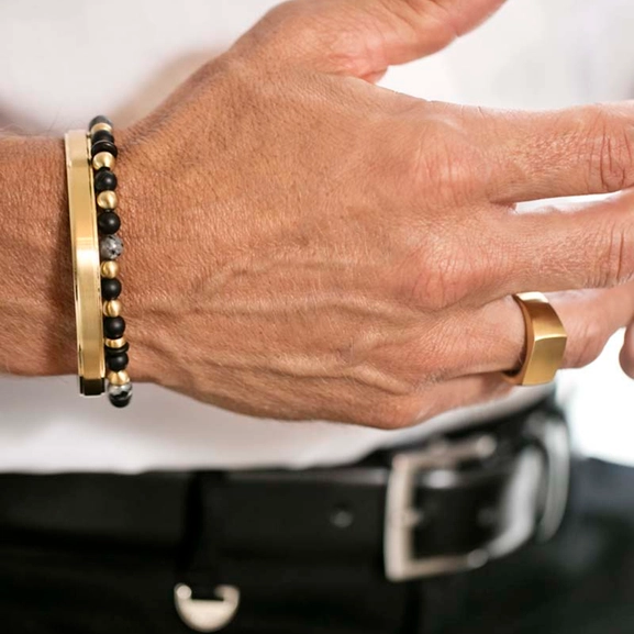 EDDIE Armband Svart/Guld - AROCK - Snabb frakt & paketinslagning - Nordicspectra.se