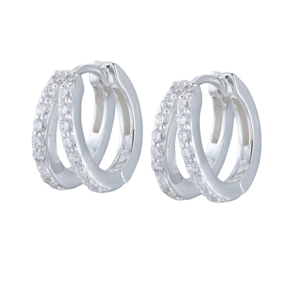 Elegance Creol Örhängen Small i sterlingsilver med cubic zirconia