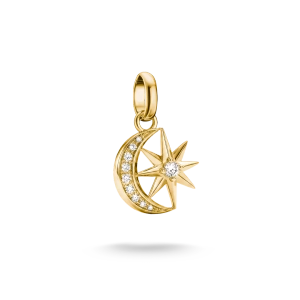 CC Connect Funkelnder Mond- und Sternenanhänger Gold - Thomas Sabo - Nordic Spectra