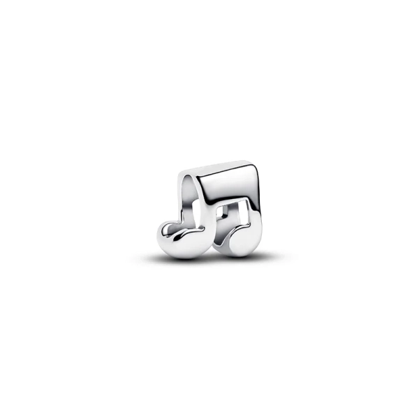 Ein eleganter Mini-Charm aus Sterlingsilber von Pandora mit einem polierten Notenmotiv. Er zelebriert Rhythmus und Selbstausdruck mit minimalistischer Eleganz. Perfekt für Kunst- und Designliebhaber