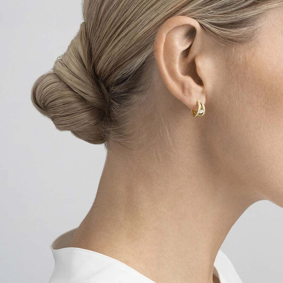 Halo Ohrringe Gold Mit Diamanten 0.44 ct von Georg Jensen, Schneller Versand - Nordicspectra.de