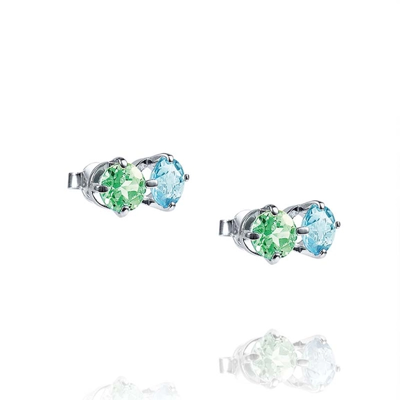 The Sea & I Ear Green Sapphire/Topaz - Efva Attling - Skandinaviska Designsmycken - Nordic Spectra