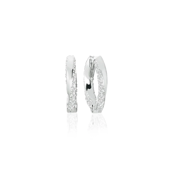 Ferrara Medio Örhängen i silver med gnistrande Cubic Zirconia-stenar från Sif Jakobs