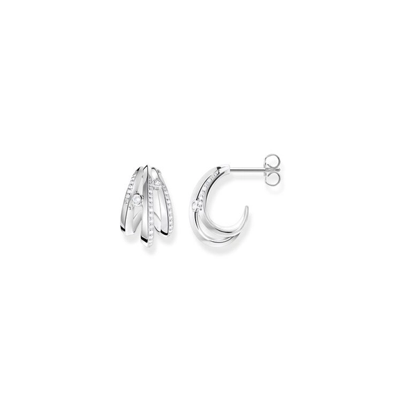 Creolen Welle Mit Weißen Steinen von Thomas Sabo, Schneller Versand - Nordicspectra.de