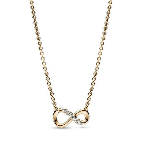 Glittrande Halsband med Evighetssymbol Guld - PANDORA - Snabb frakt & paketinslagning - Nordic Spectra