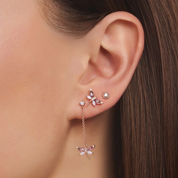 Einzel Ohrstecker Libelle Mit Steine Roségold von Thomas Sabo, Schneller Versand - Nordicspectra.de