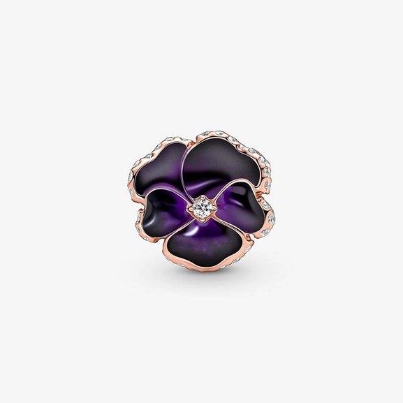 Deep Purple Pansy Flower Berlock Rosé - PANDORA - Snabb frakt & paketinslagning - Nordicspectra.se
