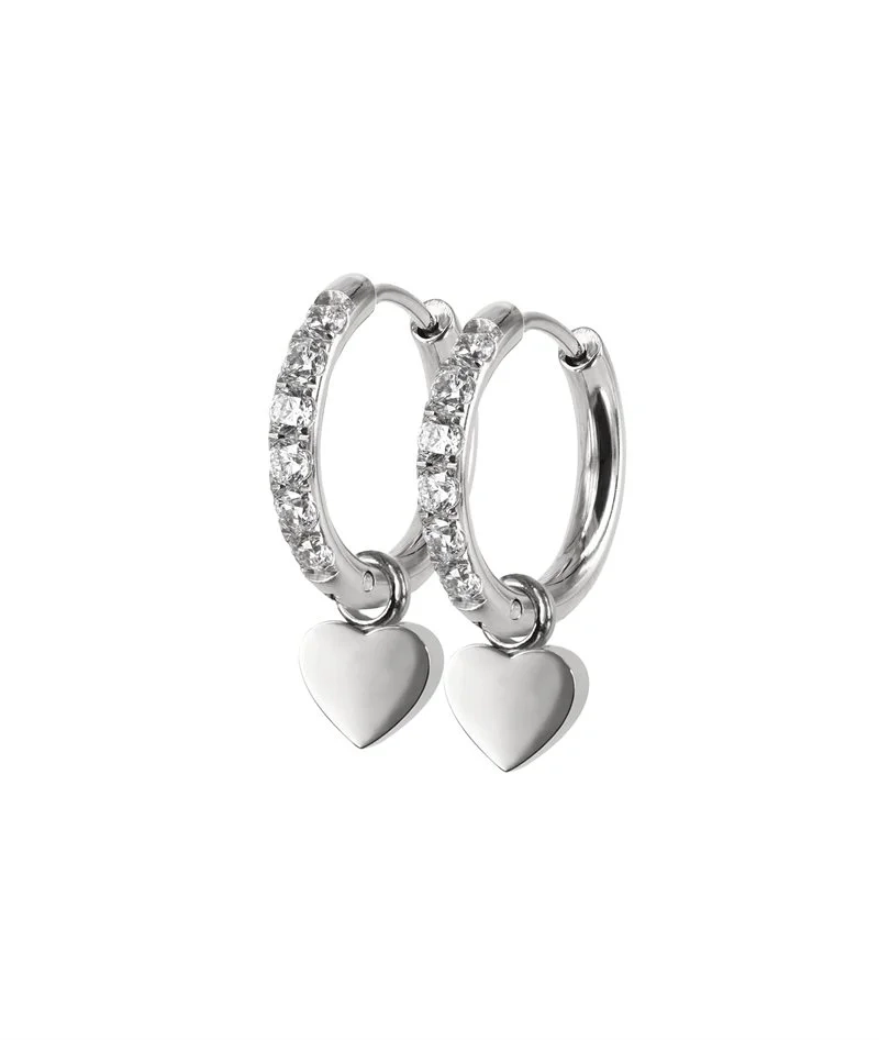 ELISE Crystal Hoops Stål - Astrid & Agnes - Nordic Spectra