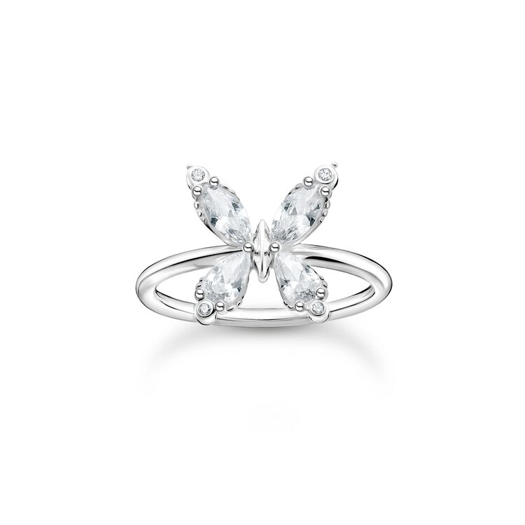 Thomas Sabo – Ring med Fjäril och Vita Stenar