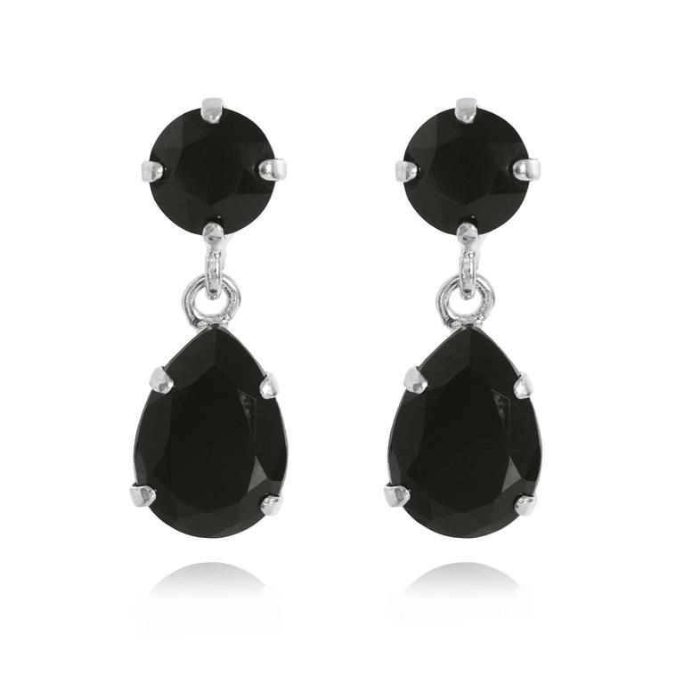 Caroline Svedbom – Mini Drop Earrings Rhodium Jet