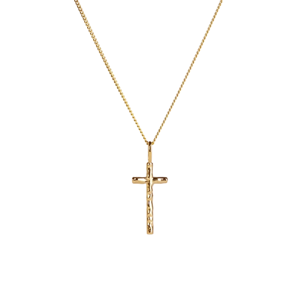 Organic Cross Necklace Gold - Emma Israelsson - Schmuck im skandinavischen Design