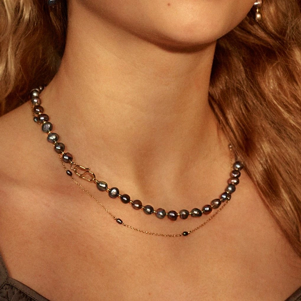 Perla Mini Necklace Multi Teal Gold - Edblad - Snabb frakt & paketinslagning - Nordicspectra.se