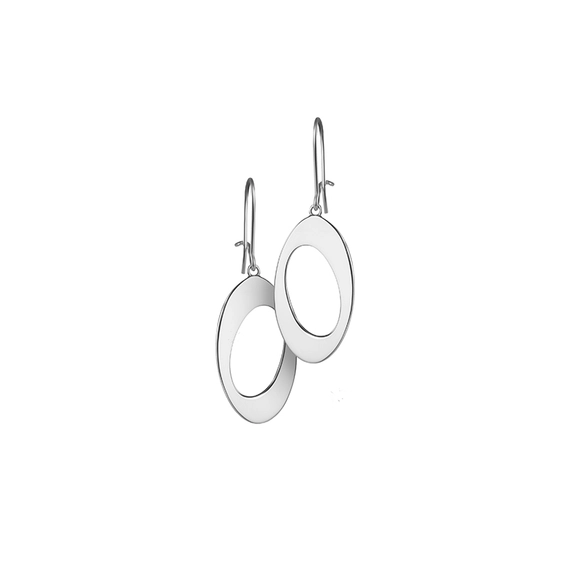 Oval & Out Earrings Silver - Nordic Spectra - Suuri valikoima & ilmainen lahjapaketointi - Nordicspectra.fi