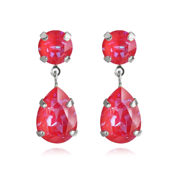 Mini Drop Earring Rhodium Lotus Pink Delite - Caroline Svedbom - Snabb frakt & paketinslagning - Nordicspectra.se