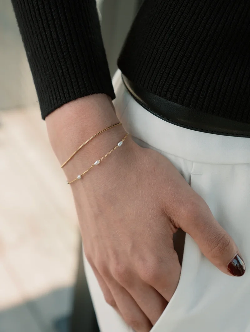 Sheer Mirror Bracelet Gold i 18K guldpläterat återvunnet silver