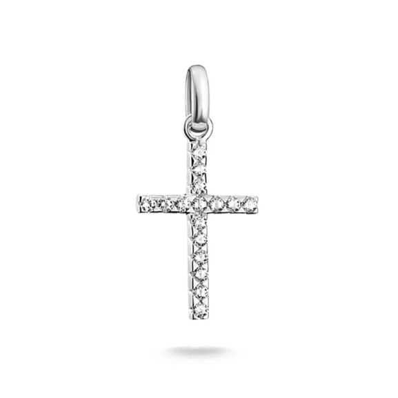 CC Connect Kors med Glittrande Stenar i silver med cubic zirconia