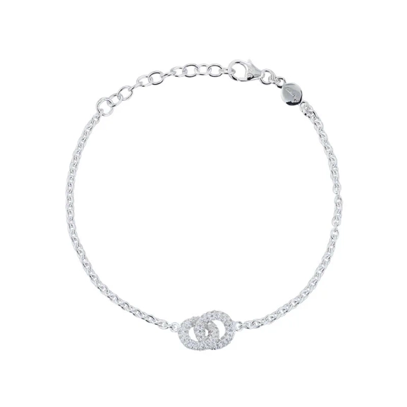 The Knot Sparkling Mini Armband i silver med cubic zirkoner
