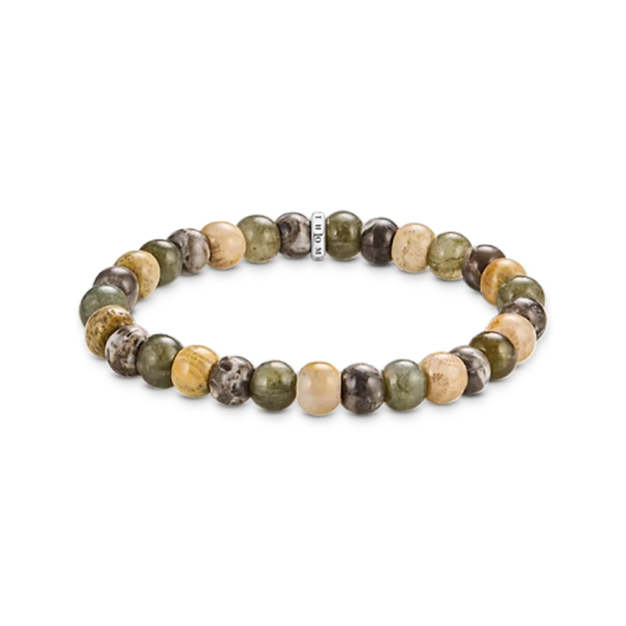 Kularmband Labradorit & Jaspis med krokodiljaspis och labradorit