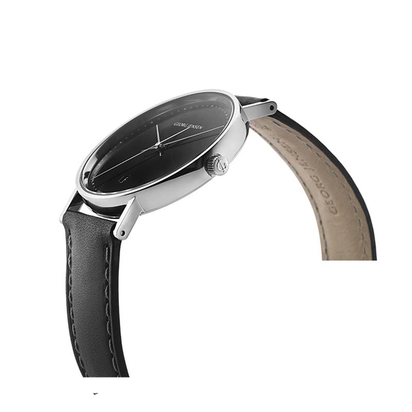 Koppel 38 mm - Kvarts - Svart Urtavla/Svart Läderarmband - Georg Jensen klockor - Snabb frakt & paketinslagning - Nordicspectra.se