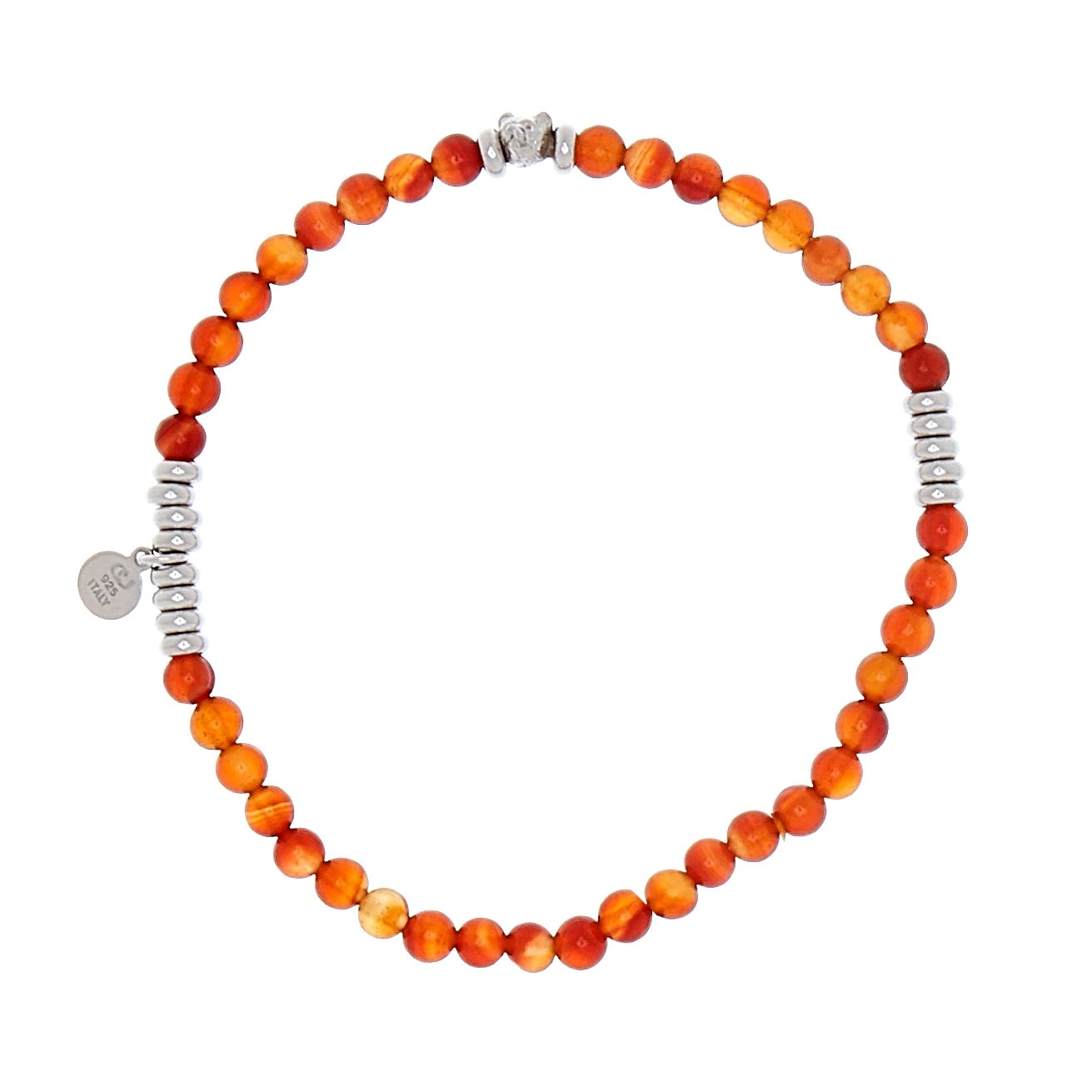 CU Jewellery - Bear Elastic Bracelet Orange Silver